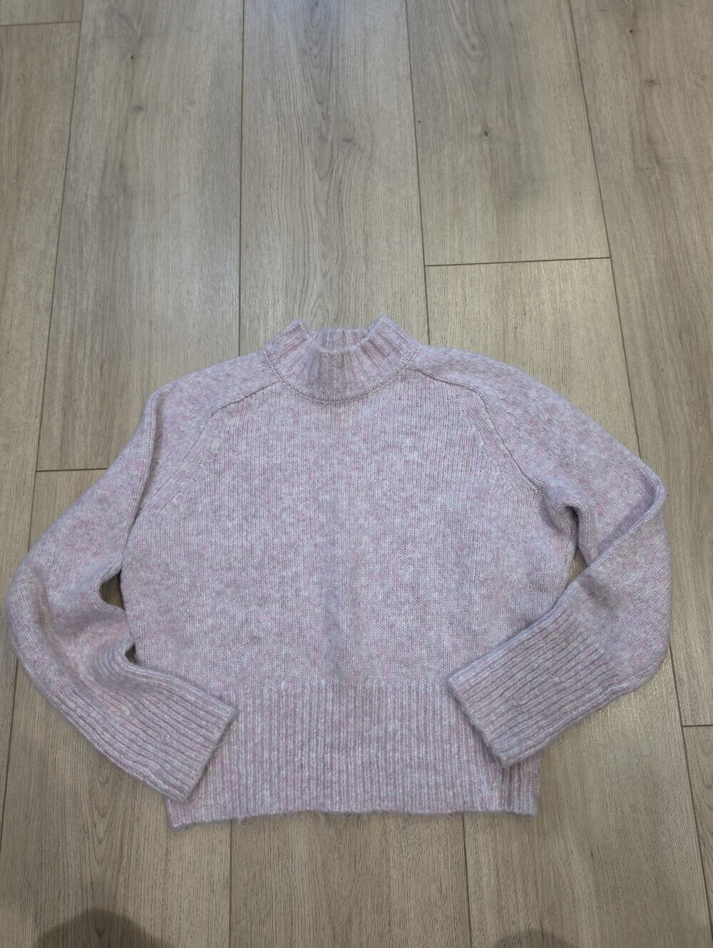 Ann Taylor Fuzzy Mock Neck Sweater Womens XS Soft Pink Cozy Knit Pullover